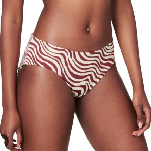 ANDIE Hipster Bikini Swim Bottom Women Sz L Striped Feminine Resort Retro NWT - Picture 1 of 8
